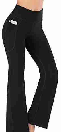 heathyoga women bootcut high waist yoga pants with pockets black x large