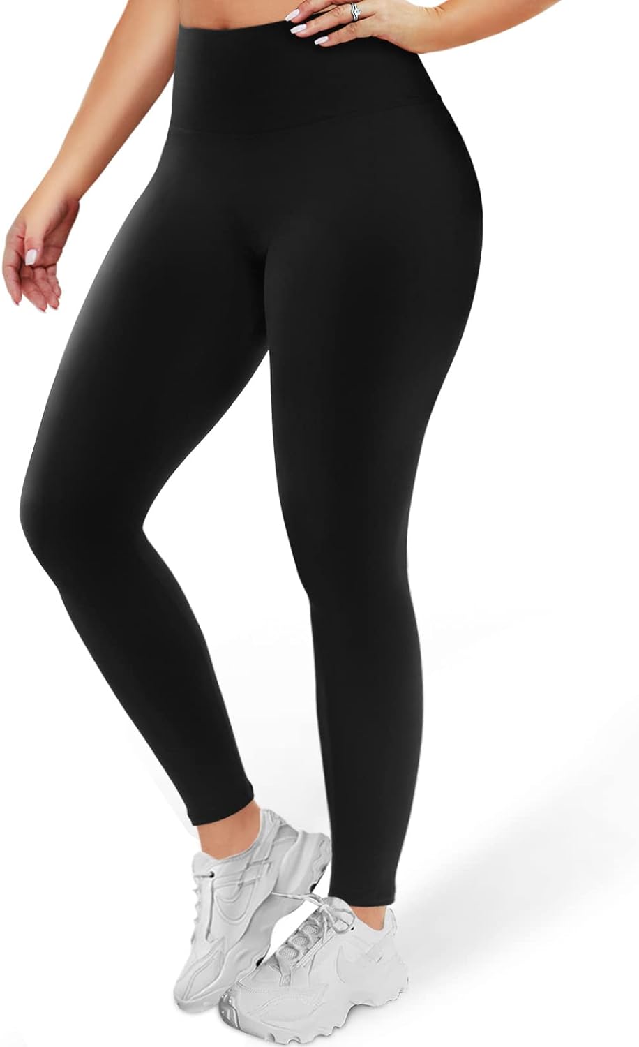 Happy.angel Plus Size Leggings with Pockets for Women, High Waisted Black Yoga Workout Leggings 3X 4X