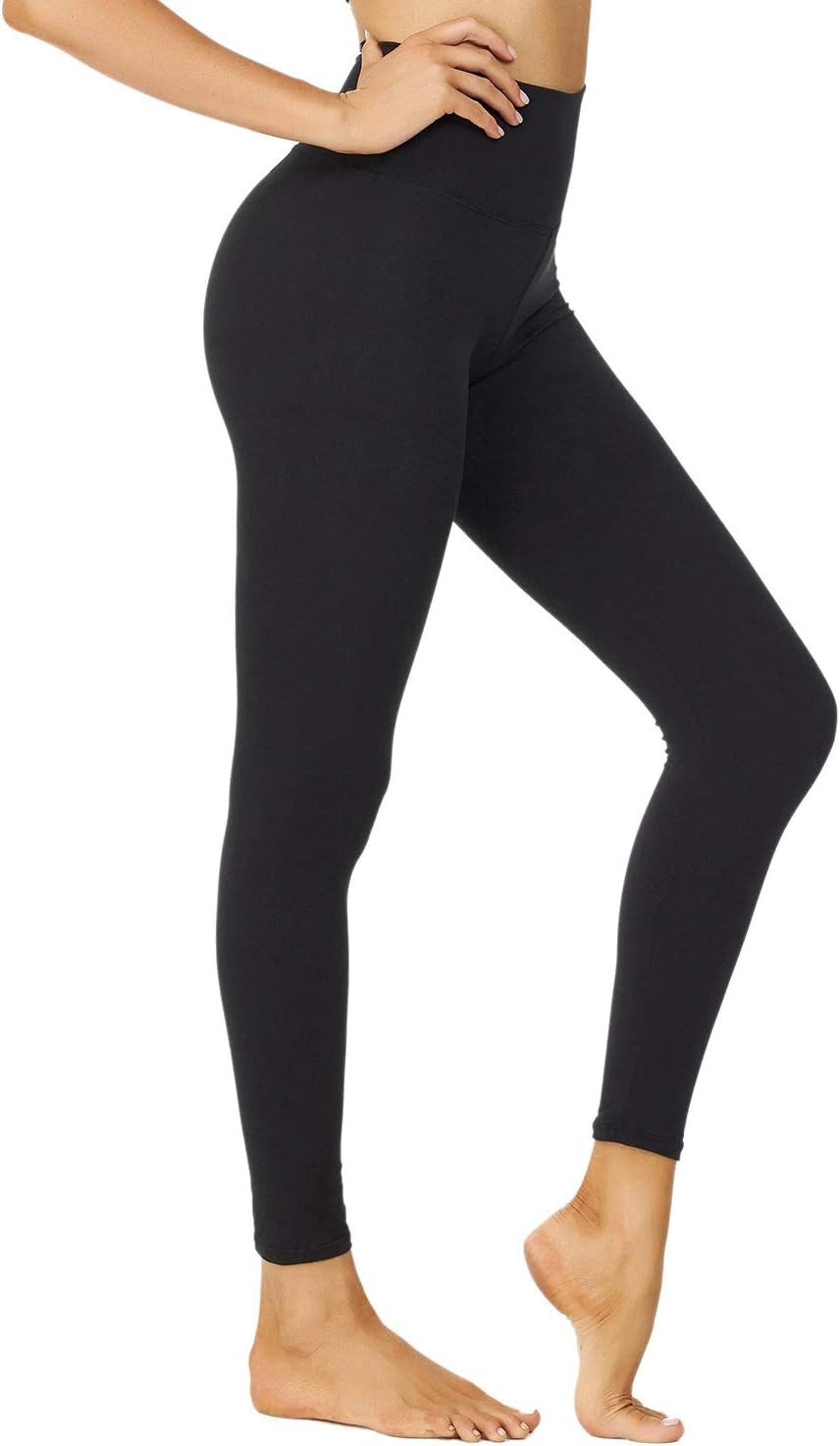 NexiEpoch High Waisted Leggings for Women - Black Tummy Control Compression Soft Yoga Pants for Workout Reg  Plus Size