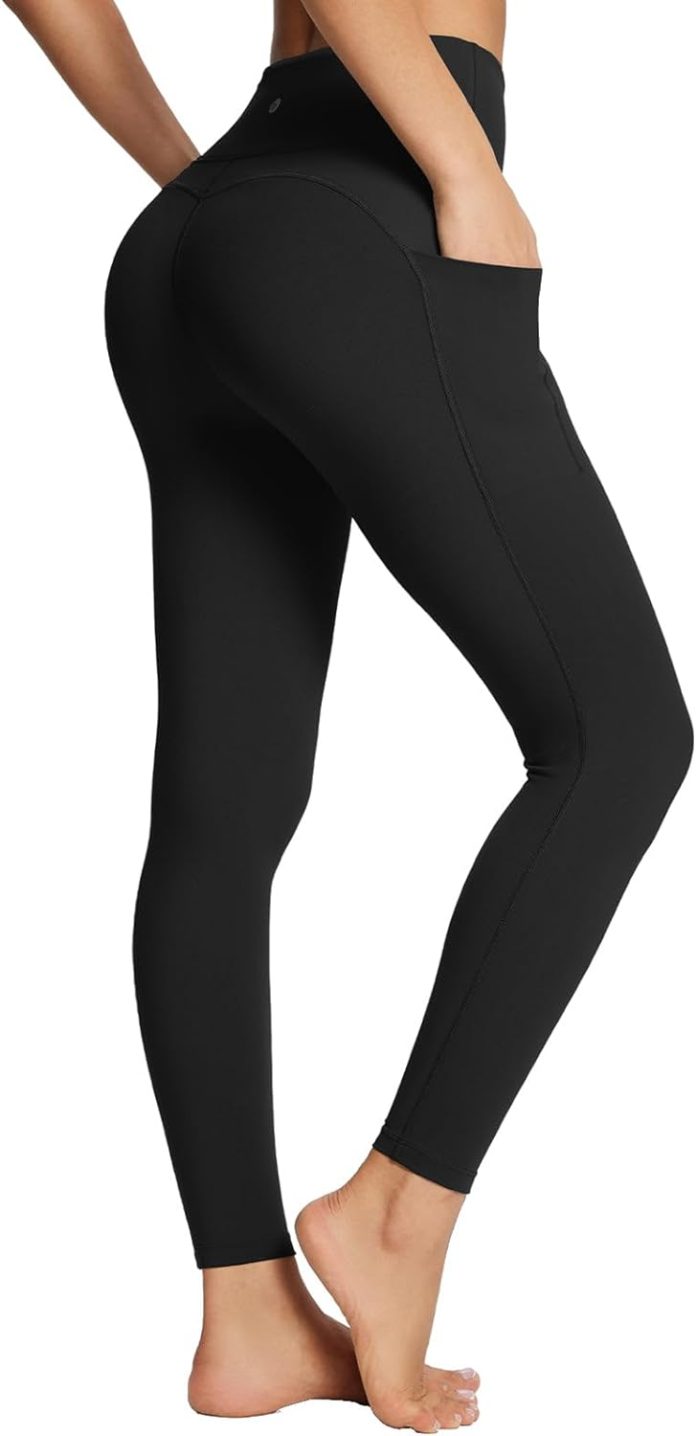 baleaf womens leggings with pockets tummy control workout high waisted athletic running 78 ultra soft gym yoga ankle pan