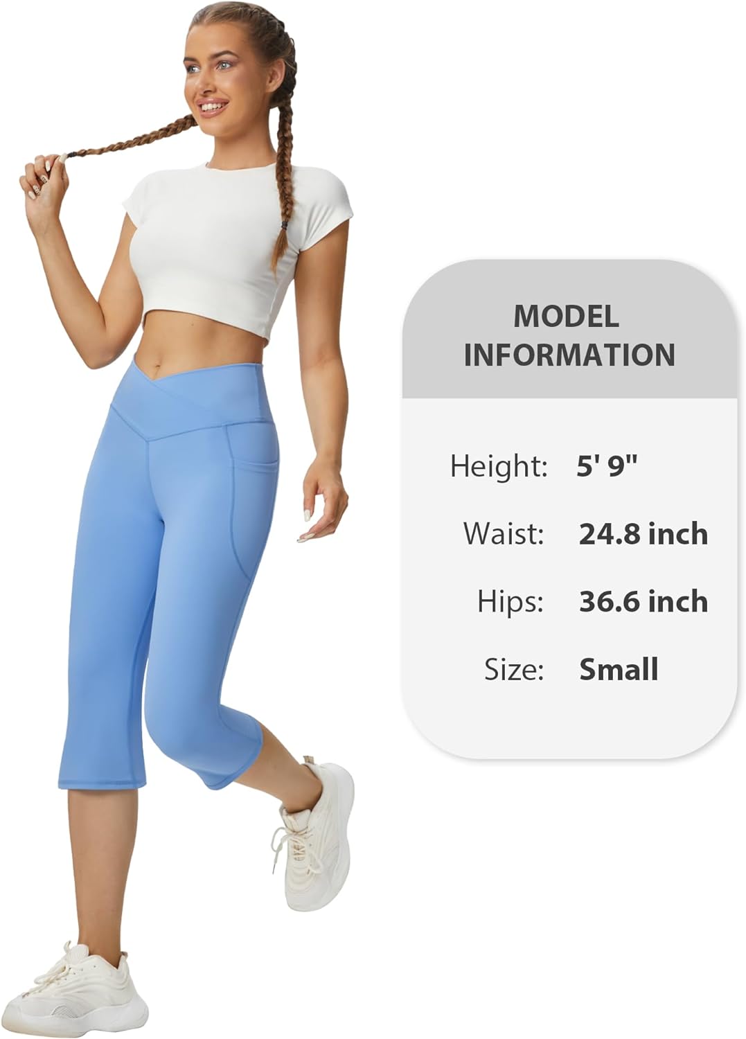 DLOODA Womens Flare Leggings with Pockets-Crossover High Waisted Bootcut Yoga Pants-Tummy Control Bell Bottom Leggings
