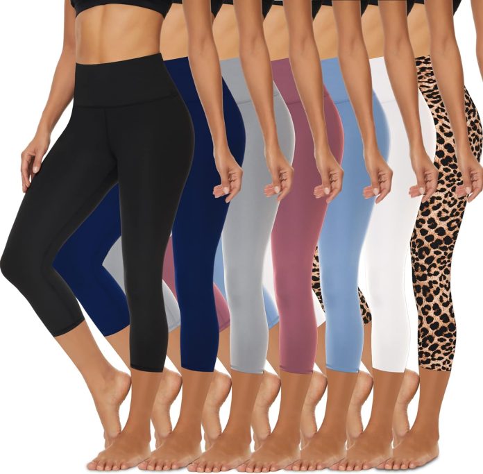 fullsoft 7 pack high waist leggings for women soft slim tummy control black workout yoga pants