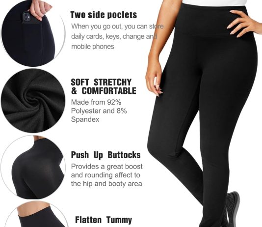 hi clasmix 2 pack plus size leggings for women tummy control high waisted super soft workout yoga athletic pants 3x 4x