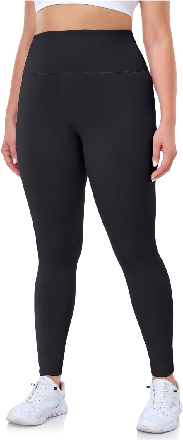 Hi Clasmix 2 Pack Plus Size Leggings for Women Tummy Control-High Waisted Super Soft Workout Yoga Athletic Pants 3X 4X