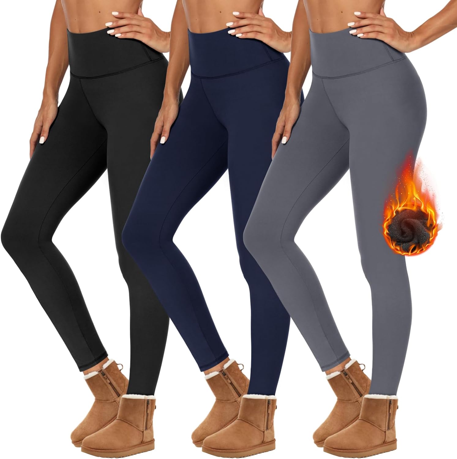 High Waisted Leggings for Women - Soft Athletic Tummy Control Pants for Running Cycling Yoga Workout - Reg Plus Size