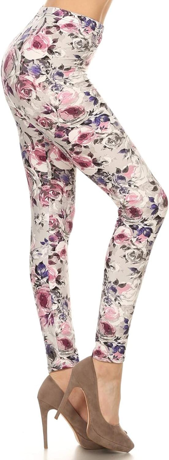 leggings depot high waisted floral space print leggings for women regular plus 1x3x 3x5x