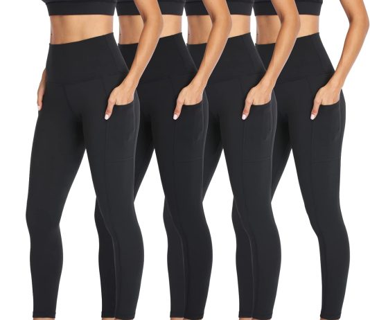 nexiepoch 4 pack leggings for women with pockets high waisted tummy control for workout running yoga pants reg plus size