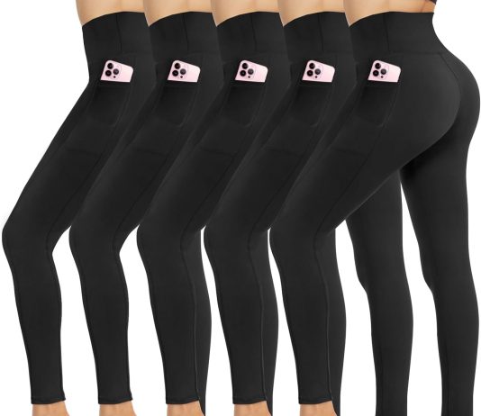 opuntia 5 pack leggings for women high waisted tummy control soft black yoga pants for workout athletic gym running