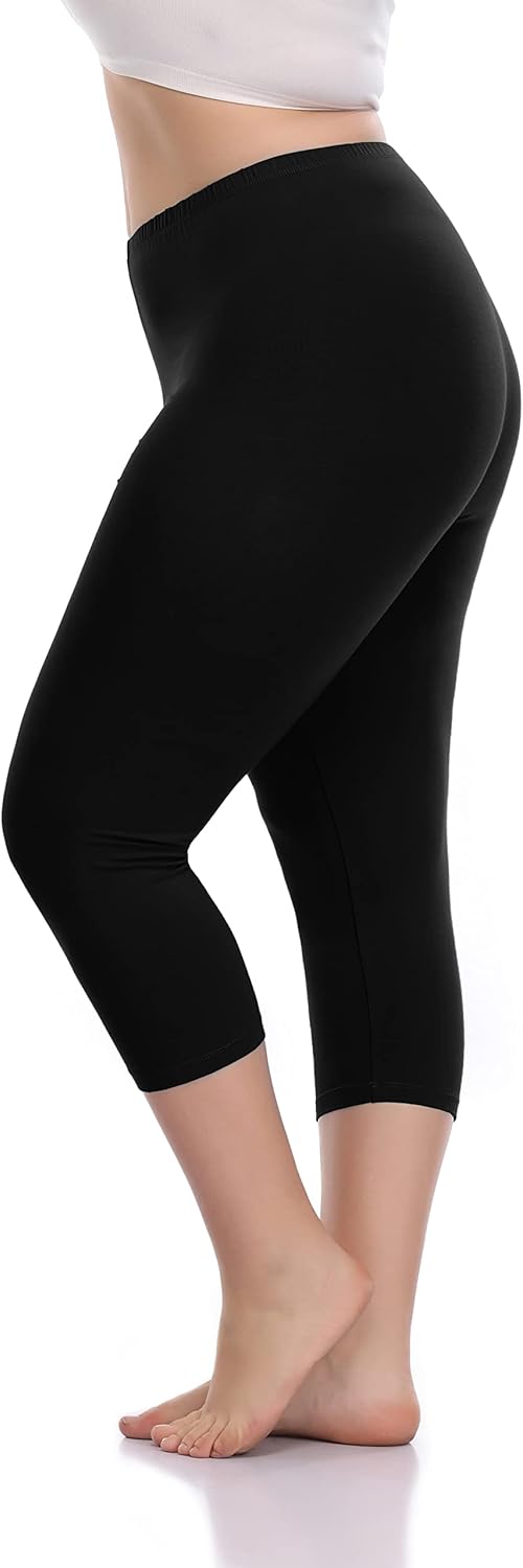 cheapestbuy-womens-plus-size-capri-leggings-lightweight-soft-crop-leggings-basic-capris-yoga-pants