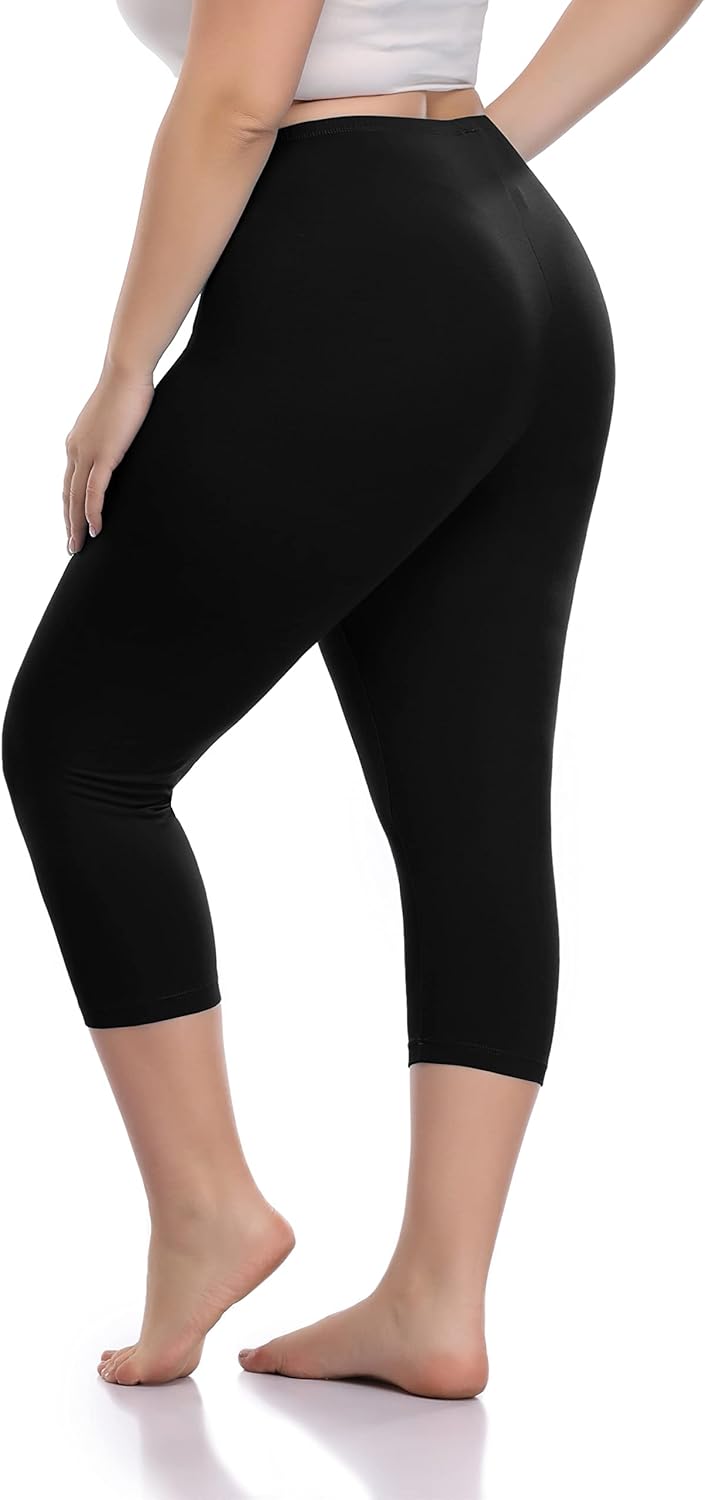 Cheapestbuy Womens Plus Size Capri Leggings Lightweight Soft Crop Leggings Basic Capris Yoga Pants Cheapestbuy Womens Plus Size Capri Leggings Lightweight Soft Crop Leggings Basic Capris Yoga Pants
