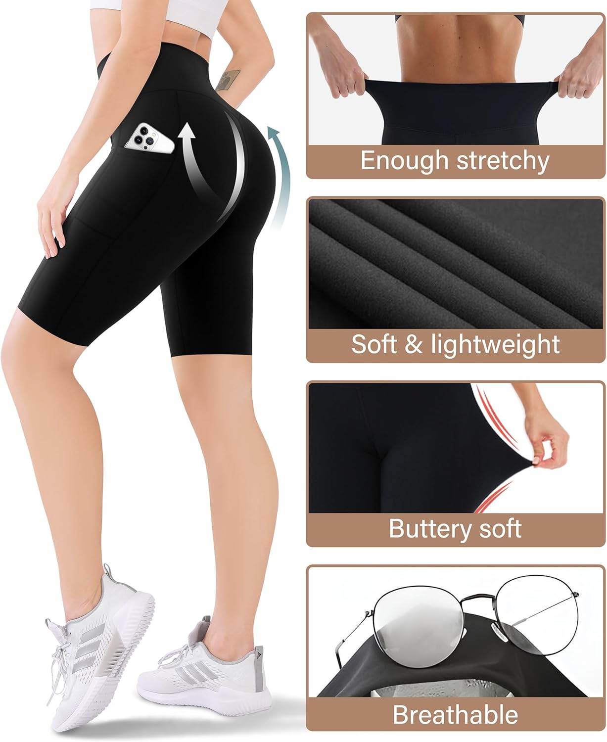Blisset 3 Pack High Waisted Leggings for Women with Pockets Soft Active Tummy Control Pants for Yoga Running Daily Wear Blisset 3 Pack High Waisted Leggings for Women with Pockets Soft Active Tummy Control Pants for Yoga Running Daily Wear