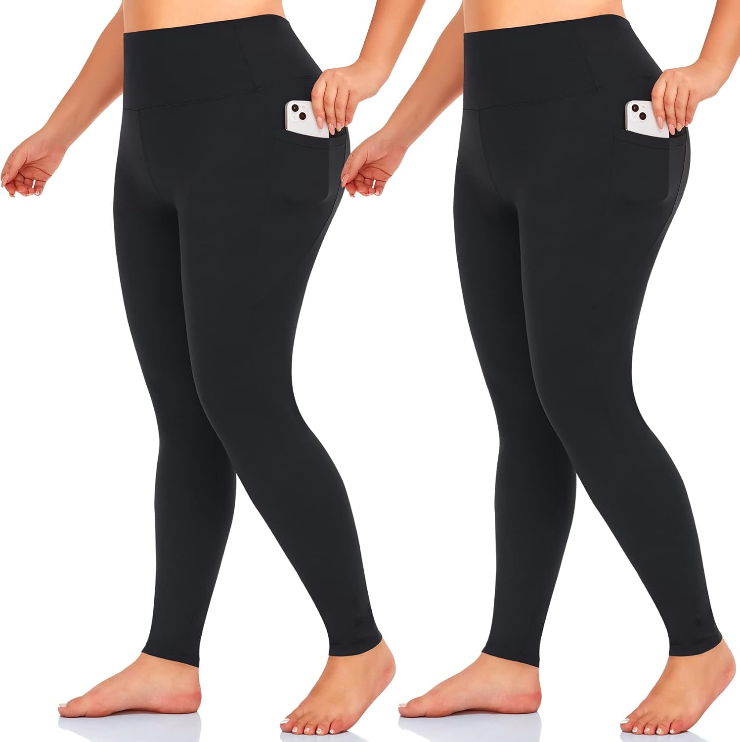 MOREFEEL Plus Size Leggings for Women-Stretchy X-Large-4X Tummy Control High Waist Spandex Workout Black Yoga Pants MOREFEEL Plus Size Leggings for Women-Stretchy X-Large-4X Tummy Control High Waist Spandex Workout Black Yoga Pants
