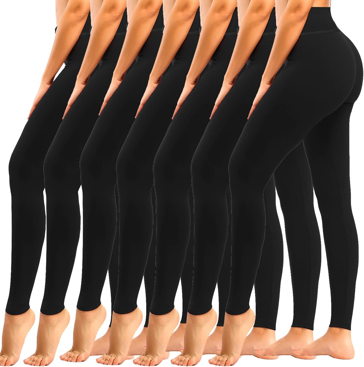 yeuG 7 Pack High Waisted Leggings for Women Tummy Control Soft Workout Yoga Pants Full Length Capri yeuG 7 Pack High Waisted Leggings for Women Tummy Control Soft Workout Yoga Pants Full Length Capri