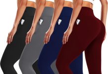 4 Pack Leggings for Women Butt Lift High Waisted Tummy Control No See-Through Yoga Pants Workout Running Leggings