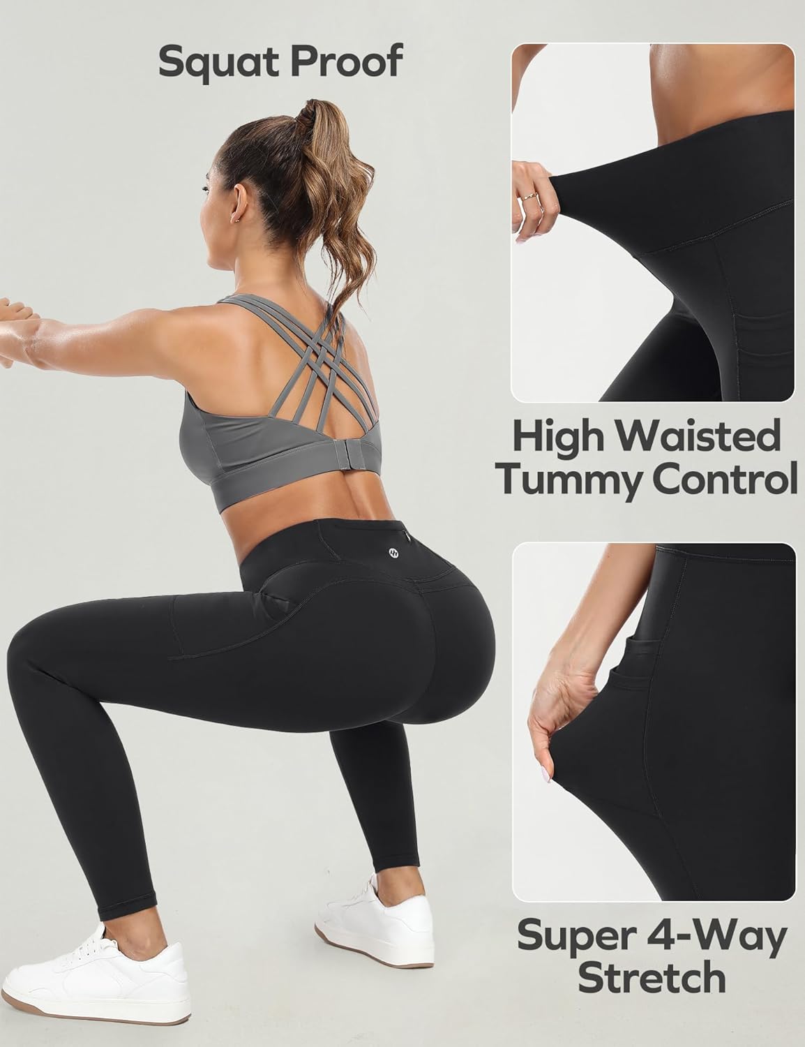 Ewedoos Leggings with Pockets for Women Yoga Pants/ Workout Leggings for Women Tummy Control Running Ewedoos Leggings with Pockets for Women Yoga Pants/ Workout Leggings for Women Tummy Control Running