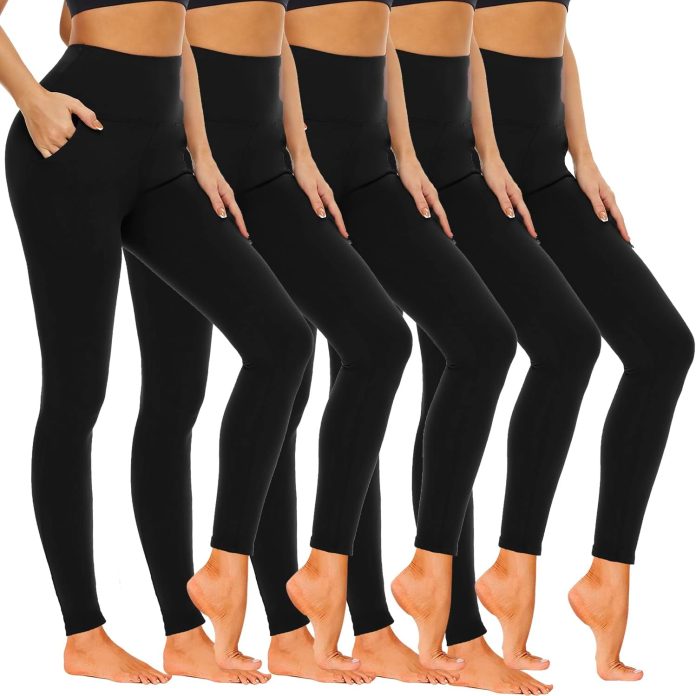 hi-clasmix-pack-leggings-for-women-high-waisted-tummy-control-soft-casual-workout-black-yoga-pants-with-pockets