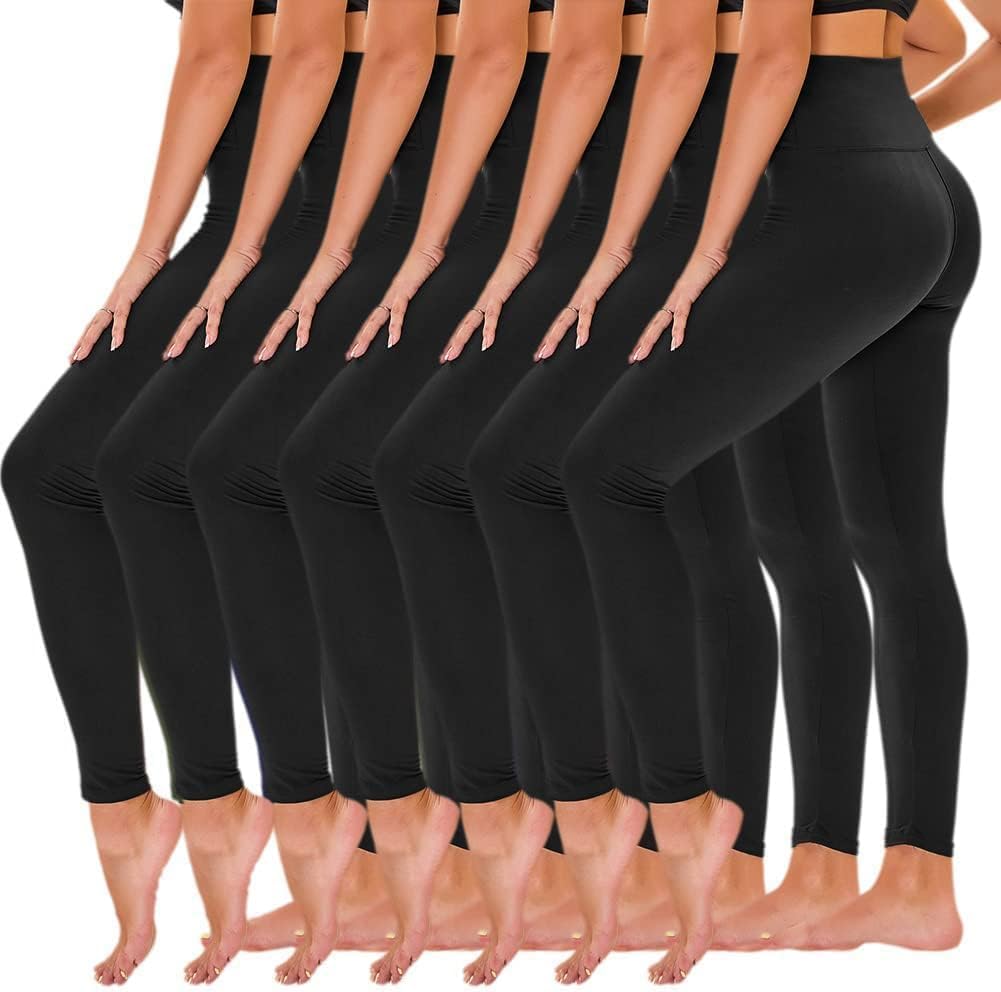 TNNZEET Pack Leggings for Women - High Waisted Yoga Pants with Pockets Black Leggings Women Full Length Capri TNNZEET Pack Leggings for Women - High Waisted Yoga Pants with Pockets Black Leggings Women Full Length Capri