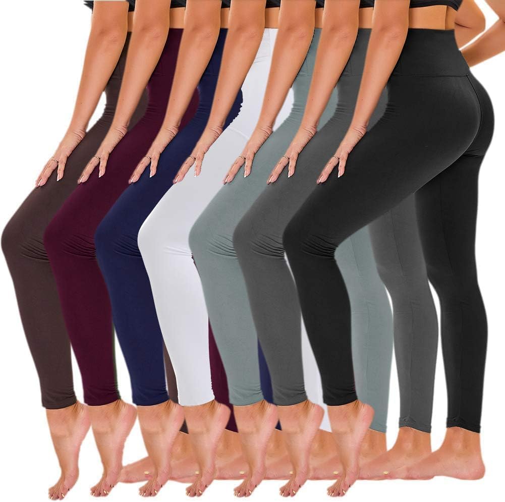 TNNZEET Pack Leggings for Women - High Waisted Yoga Pants with Pockets Black Leggings Women Full Length Capri TNNZEET Pack Leggings for Women - High Waisted Yoga Pants with Pockets Black Leggings Women Full Length Capri