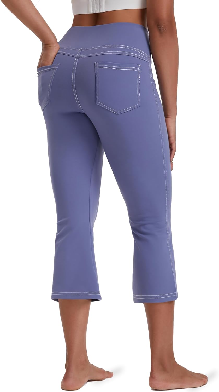 VOOVEEYA Womens Bootcut Leggings - Bootleg Yoga Pants Flare with Pockets,Tummy Control High Waisted Casual Dress Pants VOOVEEYA Womens Bootcut Leggings - Bootleg Yoga Pants Flare with Pockets,Tummy Control High Waisted Casual Dress Pants