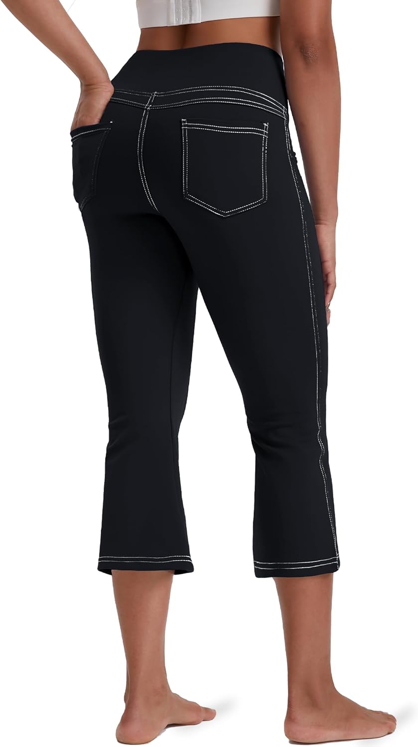 VOOVEEYA Womens Bootcut Leggings - Bootleg Yoga Pants Flare with Pockets,Tummy Control High Waisted Casual Dress Pants VOOVEEYA Womens Bootcut Leggings - Bootleg Yoga Pants Flare with Pockets,Tummy Control High Waisted Casual Dress Pants