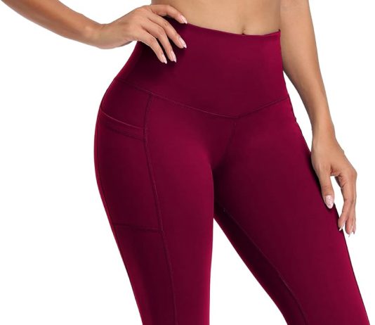 2 Pack Women’s Fleece Lined Leggings with Pockets,Winter Warm Lined Workout Yoga Pants High Waisted Thermal Tights
