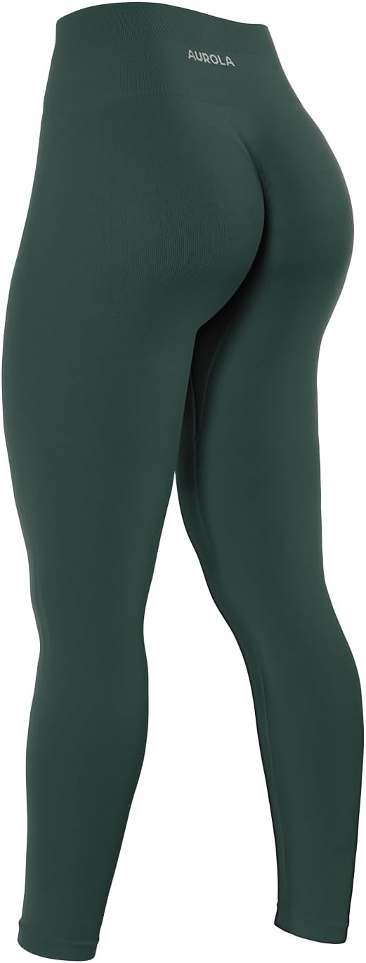 AUROLA Power Workout Leggings for Women Tummy Control Squat Proof Ribbed Thick Seamless Scrunch Active Pants AUROLA Power Workout Leggings for Women Tummy Control Squat Proof Ribbed Thick Seamless Scrunch Active Pants