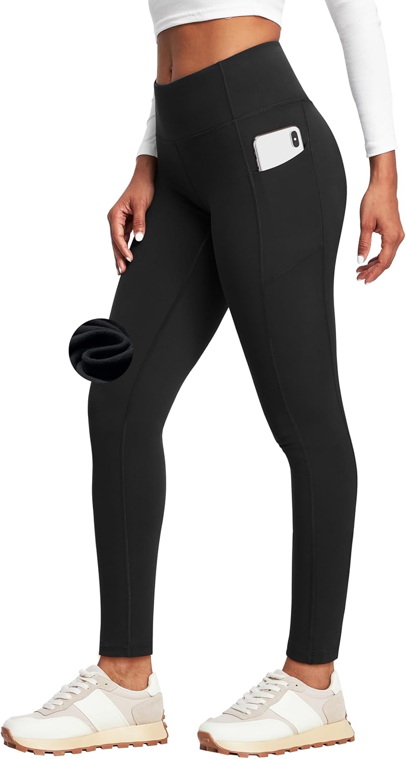 Heathyoga Fleece Lined Leggings with Pockets for Women Thermal Leggings Warm Leggings Women Winter High Waisted Yoga Pants Heathyoga Fleece Lined Leggings with Pockets for Women Thermal Leggings Warm Leggings Women Winter High Waisted Yoga Pants