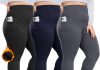 HLTPRO 1/3 Pack Plus Size Fleece Lined Leggings with Pockets for Women – Black Thermal Warm High Waist Yoga Pants for Workout