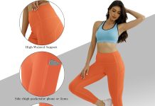 Match Womens High Waisted Active Yoga Pants with Pockets Tummy Control Workout Buttery Soft Leggings