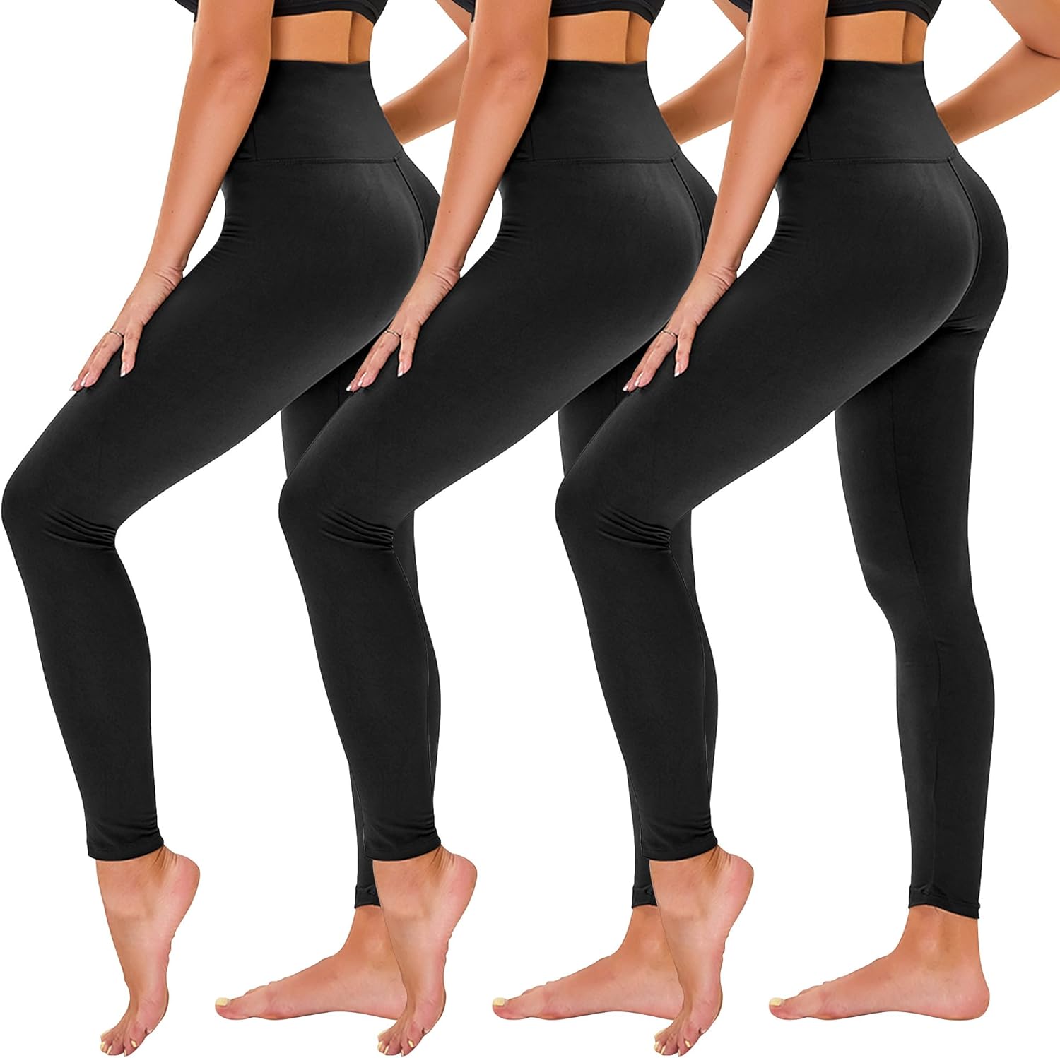 TNNZEET Pack Leggings for Women - Black Tummy Control High Waisted Soft Yoga Pants for Workout Gym Running with Pockets TNNZEET Pack Leggings for Women - Black Tummy Control High Waisted Soft Yoga Pants for Workout Gym Running with Pockets