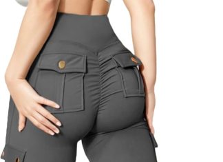 Wavar Scrunch Butt Lifting Leggings with Pockets Cargo Leggings for Women Workout Cargo Pants Tummy Control Yoga Pants