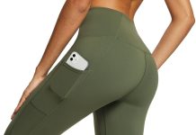 Baleaf Nuleaf High Waisted Workout Leggings for Women 25″ – Buttery Soft Tummy Control Gym Fitness Yoga 7/8 Pant with Pockets