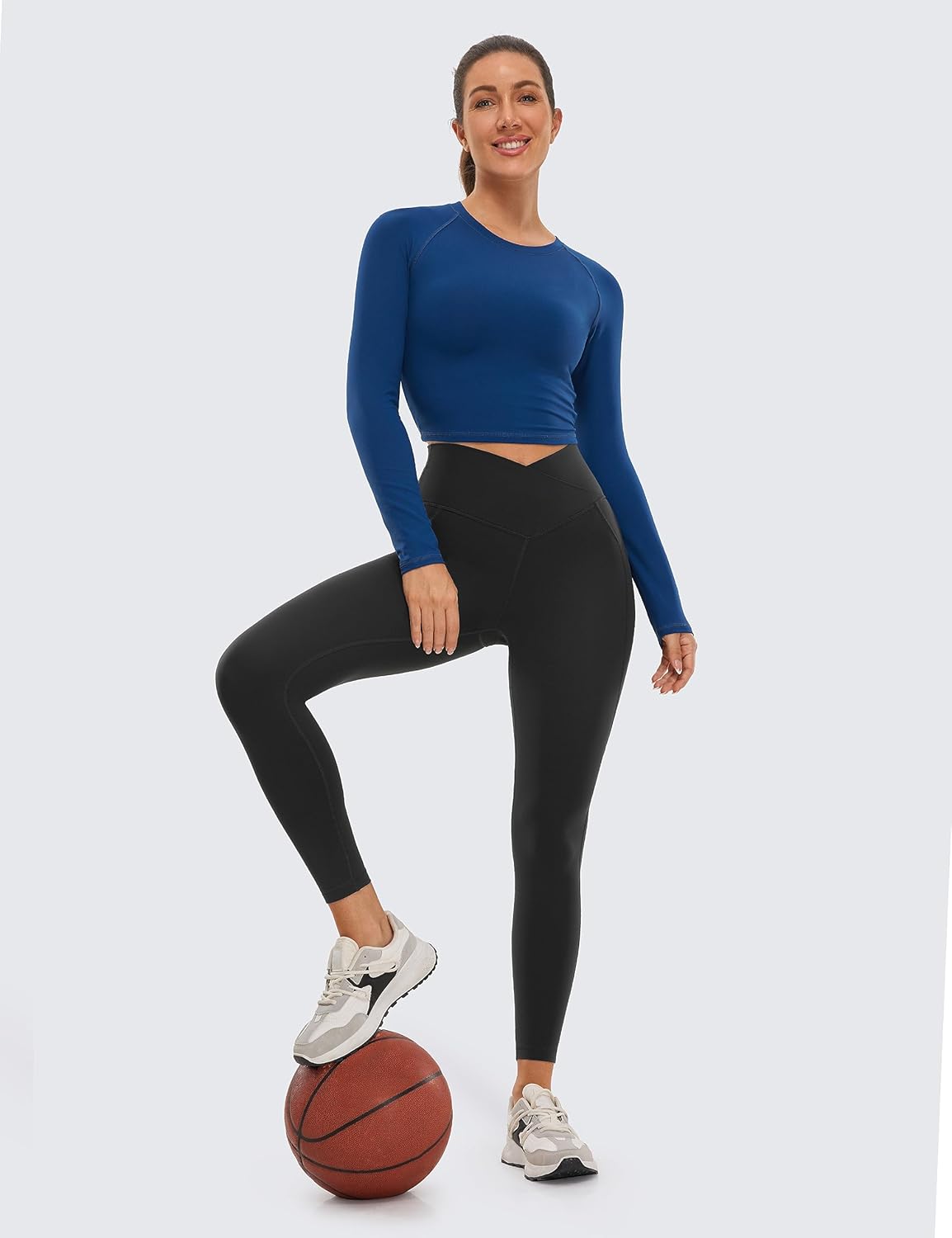 CRZ YOGA Butterluxe Womens Crossover Waist Workout Leggings with Pockets - V Cross High Waist Gym Lounge Yoga Pants CRZ YOGA Butterluxe Womens Crossover Waist Workout Leggings with Pockets - V Cross High Waist Gym Lounge Yoga Pants