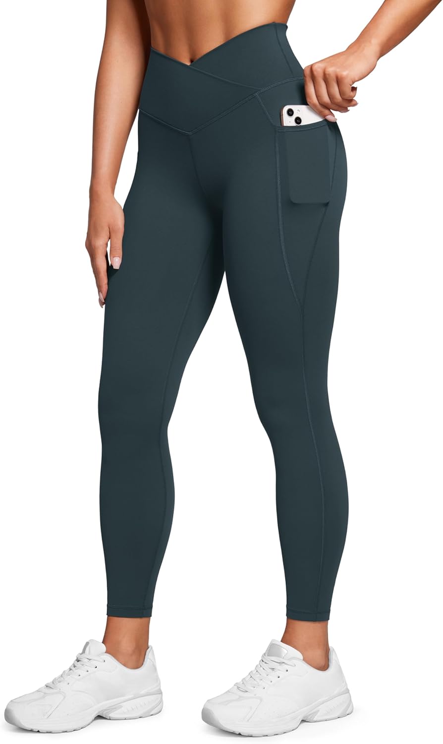 CRZ YOGA Butterluxe Womens Crossover Waist Workout Leggings with Pockets - V Cross High Waist Gym Lounge Yoga Pants CRZ YOGA Butterluxe Womens Crossover Waist Workout Leggings with Pockets - V Cross High Waist Gym Lounge Yoga Pants
