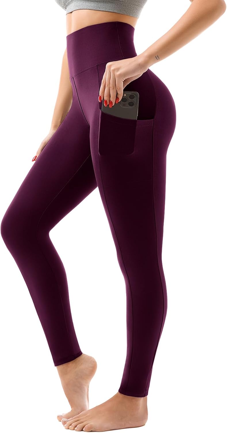 SINOPHANT High Waisted Leggings with Pockets Women, Full Length Capri Buttery Soft Stretchy Yoga Pants SINOPHANT High Waisted Leggings with Pockets Women, Full Length Capri Buttery Soft Stretchy Yoga Pants